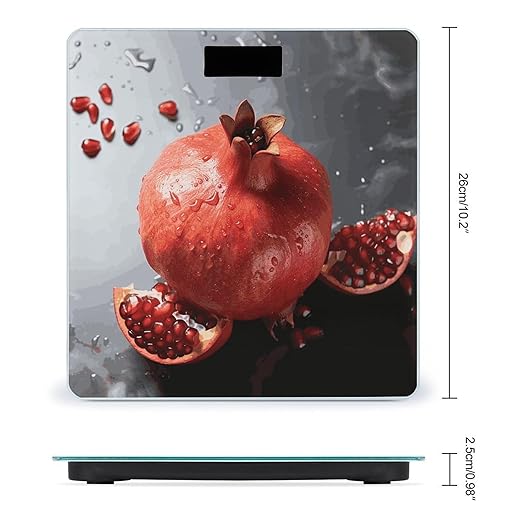 Pomegranate Weight Scale Digital Electronic Scales Bathroom Scale Larg LCD Backlight Display High Precision MeasurementsTempered Glass