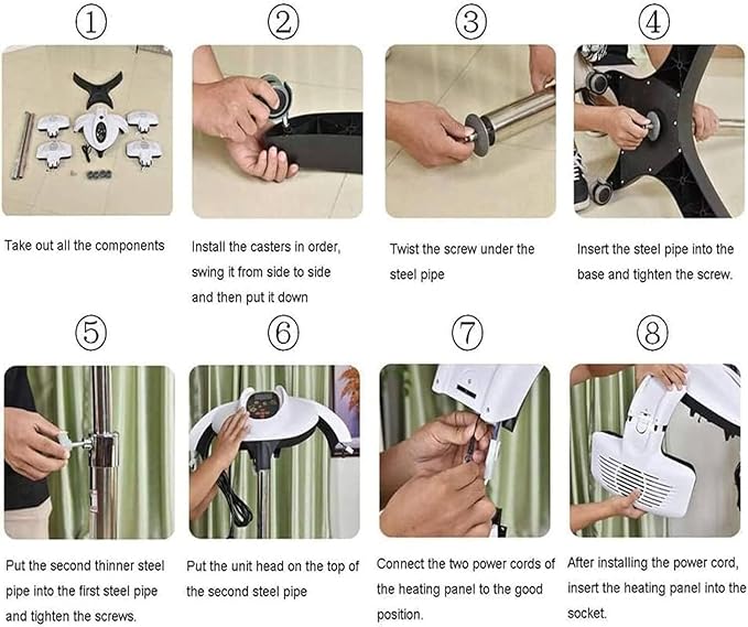 Hair Dryer Standing Hair Perm Color Processor Dryer Heavy Duty Adjustable Wall Mounted/Standing Hair Dryer - Hair Salon Equipment for Hair Dyeing Perming800W(Standing)