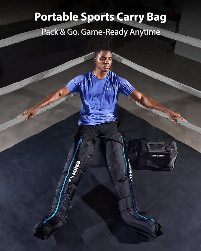 FIT KING Upgraded Full Leg Compression Massager Boots Professional Air Compression Recovery System for Circulation &amp Fast Athlete Recovery Cordless Rechargeable Recovery Boots (Small)