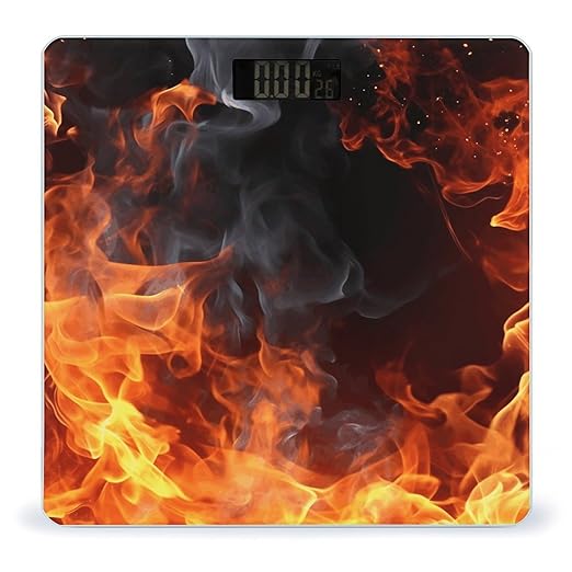 Fire Flame Smoke Weight Scale for Body Weight Digital Bathroom Scale High Capacity Accurate Digital Weighing Scales and Easy-to-Read on Backlit LCD Display Scales