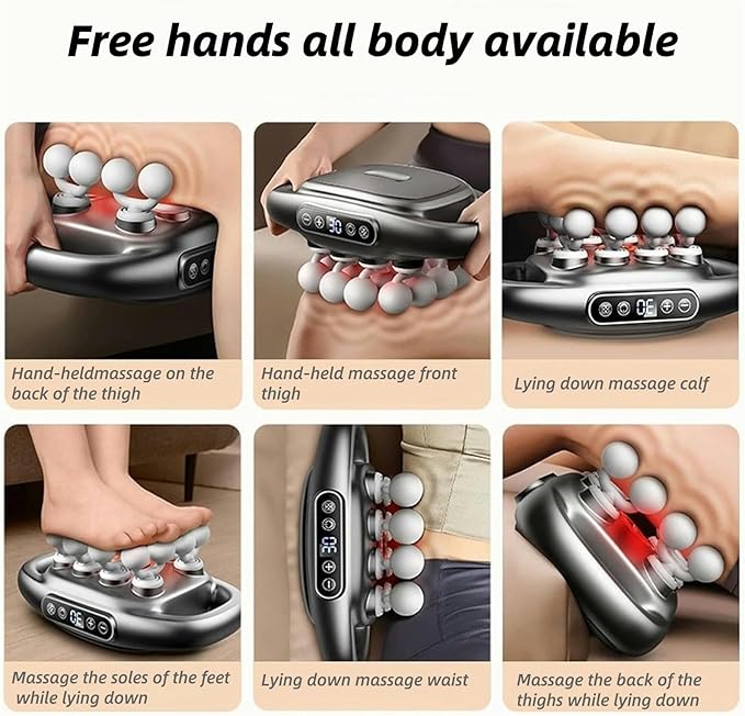 16-Drive 8-Head Massage Gun SetMassage Gun with 16 Attachments &amp Red Light Therapy - Quiet 8-Speed Muscle Massager for BackLegsFull Body Pain ReliefRecovery and Relaxation (White-8)