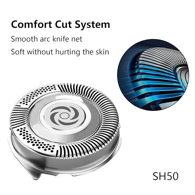 6P SH50 Replacement Heads Compatible with Series 5000 (S5xxx) PT8xx &amp More - Electric Shaver Replacement Head for Men