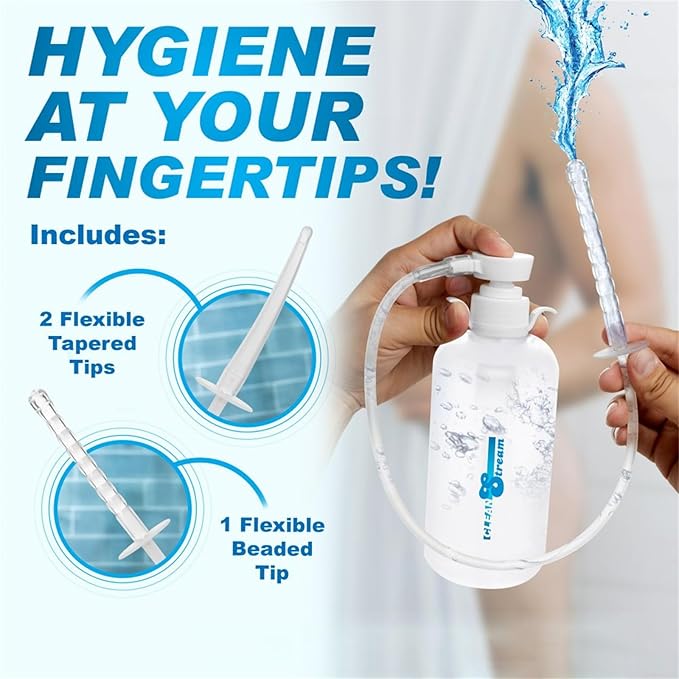 Anal Douche Enema Syringe Vaginal Kit 600ML Anal Syringe with 3PCS Tips Enema Bulb Reusable Long Douches for Men Women Adult Colon Cleaning for Vagina Backdoor