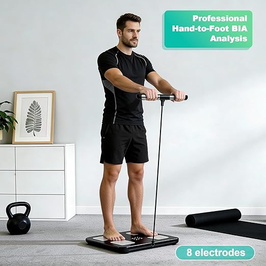 Smart Scale for Body Weight8-Electrode Digital Bathroom Scale for Weight Fat BMI Muscle Mass Full Body Composition Analyzer 28 Measurements Accurate Weighing Machine Syncs w App for 24 Users
