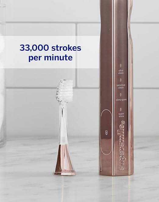 Supersmile Zina45™ Deluxe Sonic Pulse Toothbrush – Rechargeable Electric Brush with Angled Head &amp Travel Case – for Whiter Teeth and Healthier Gums