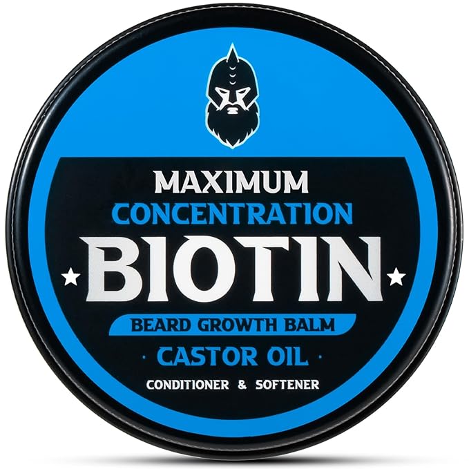 Beard Balm Maximum Concentration Biotin with Castor Oil and Argan &amp Jojoba Oils Promotes Beard Growth Styles Strengthens &amp Softens Beards &amp Mustaches 2 OunceCedar