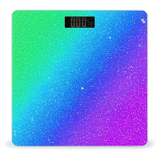 Smart Scale for Body Weight Automatic Switch Digital Bathroom Weighing Scale Beautiful Turquoise Bling Glitter Sparkles Pattern