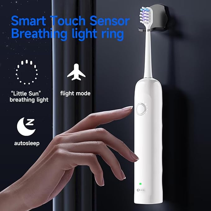 X1 Sonic Electric Toothbrush for Adults - Sweeping &amp Vibrating Rechargeable 4 Brush Heads 5 Cleaning Modes 60-Day Battery Life &amp IPX7 Waterproof Design (Silver)