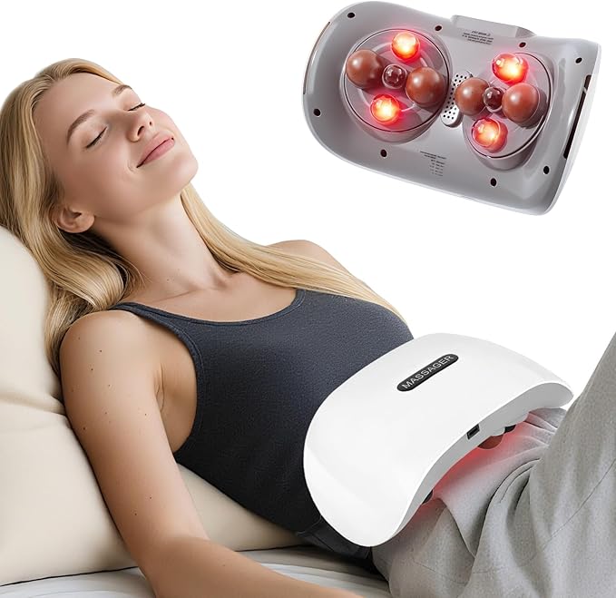 Electric Abdominal Massager Stomach Massager for Digestion Abdominal Cellulite Massage with Heat for Relieves Discomfort Caused by Bloating Constipation Stomach Pain Rechargeable 3 Modes