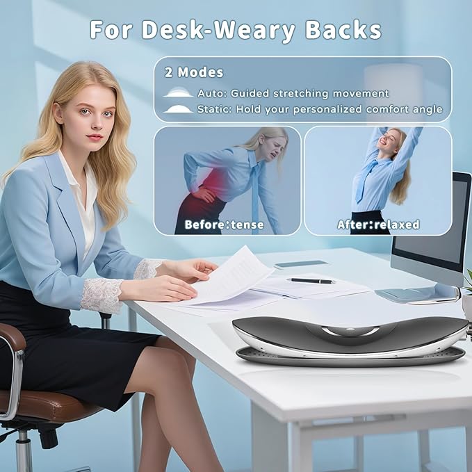 Zenopax Electric Lumbar Traction Device for Lower Back Pain Relief Back Massager with Dynamic Airbag Traction 3-Level Heat Vibration - Quick Relaxation Easy to Use Home/Office Use