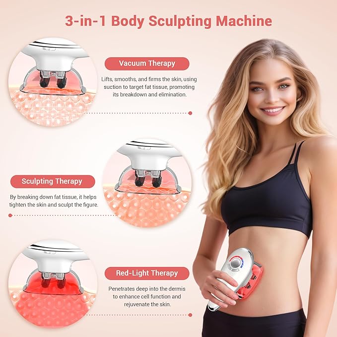 3-in-1 Body Sculpting Machine Body Sculptor Massager Reduce Stretch Marks &amp Cellulite Massagers Tool for Stomach Arms Legs Love Handles Effectively Tightens Skin