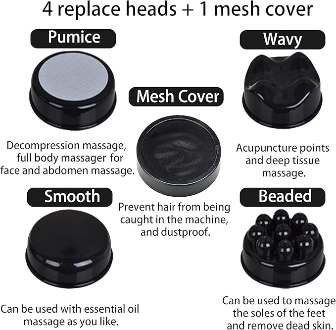 Handheld-Cellulite Massager Body Sculpting-Machine Full Body Massager Hand Held Back-Massager Electric Foot Massager Body Shaper for Women Celulitis-Remover Machine with 4 Massage Wand Attachment