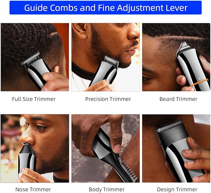 Professional Hair Clippers for Men 6 in 1 Multi Hair Trimmer Men Facialbeardbody Grooming Kits Electric Hair Clipper Nose Ear Trimer Rechargeable