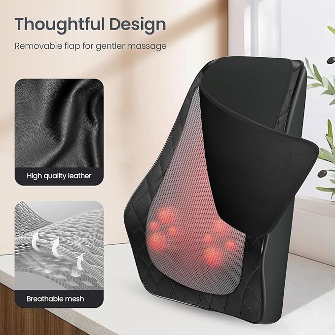 Back and Neck Massager FSA Eligible HSA Store Massager for Pain Relief Deep Tissue Heated Massage with Vibration Massage Pillow for Neck Back Shoulder Leg Gifts for Women Men