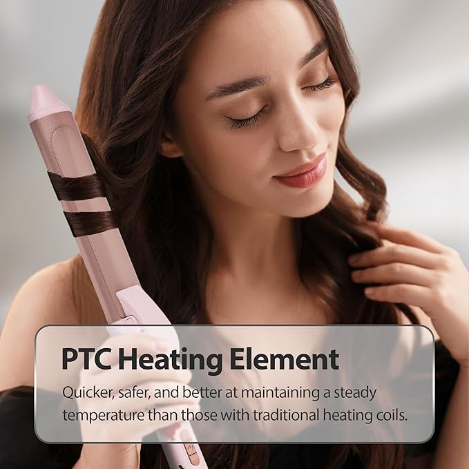 Savage Hair Curler Professional Curling Wand for Women Kyoto Design 1” inch Ceramic Plated Barrel PTC Heating Element 5 Temperature Settings 266° - 410° Auto Off 360° Swivel 9’ Foot ALCI Cord