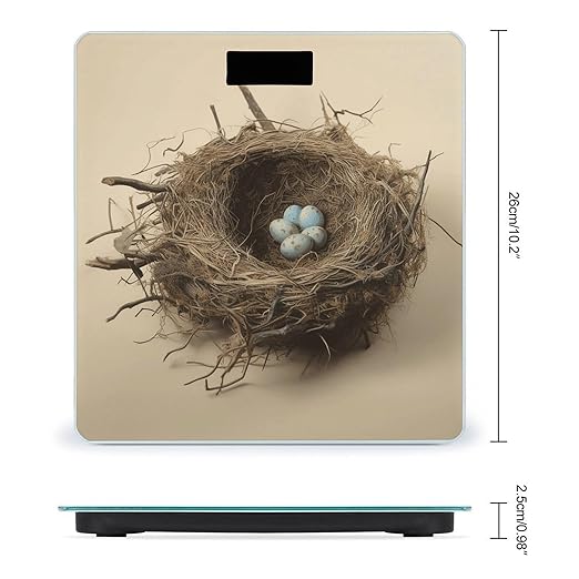 Birds Nest Bathroom Scale for Body Weight LCD Display Digital Bathroom Scale Tempered Glass Bathroom Weight Scales Fashion Smart Scales for Home Bedroom 400 Lb