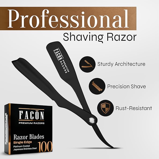 Facón Straight Razors for Men + Facón Transparent Shaving Gel for Men