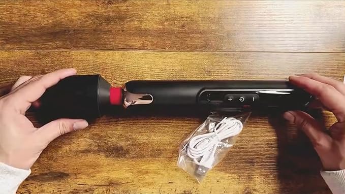 Cordless Electric Back Massager Long Handle Big Handheld Muscle Massager Rechargeable with Multiple Speed Settings