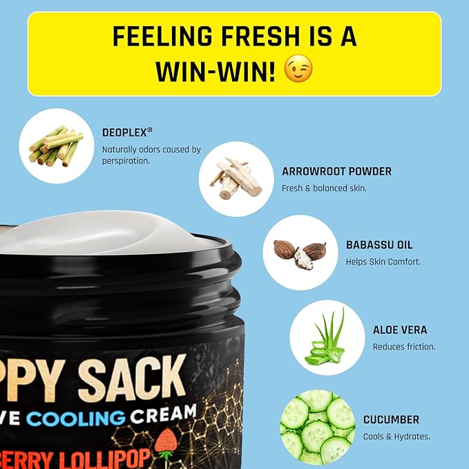 Derm Dude Below-the-Belt Bundle for Men | Happy Sack Deodorant &amp Comfort Cream 2oz + Happy Crack Refreshing Spray 2oz | Odor Control Cooling Comfort DeoPlex &amp Witch Hazel Blend