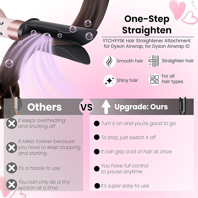 Upgraded Hair Straightener Attachment and Large Diffuser Attachment for Dyson Airwrap HS01 HS05 HS08 Accessories