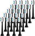 Replacement Toothbrush Heads Compatible for 1100 2100 4100 5100 5300 6100 7500 Brush Head(Black-20 Pcs)
