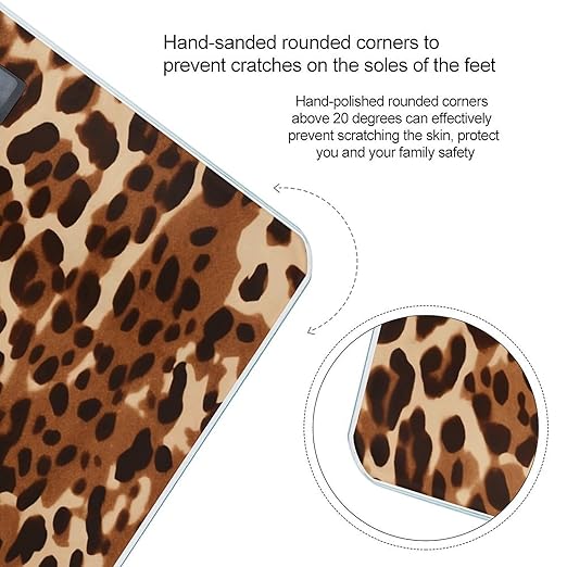 Bronze Brown Animal Print Smart Scale for Body Weight Accurate Bathroom Scale with LED Display Digital Weight Scales Weighing Machine High Precision Scales for Bath Home