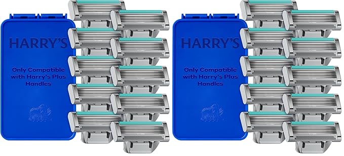 Harry's Plus Razor Refills - 10 Razor Blade Cartridges - Compact Cartridge Design for Precise Control - Shaving Kit for Men (Pack of 2)