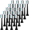 Replacement Toothbrush Heads Compatible with Philips Sonicare Electric Toothbrush Brush Head 1100 2100 4100 5100 5300 6100 7500(Black-20 Pcs)