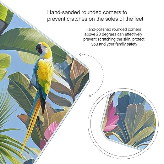 Tropical Plants and Parrots Scale for Body Weight Smart Scales Digital Bathroom Scale High Precision Weighing Scales with Large Display Weighing Machine for People