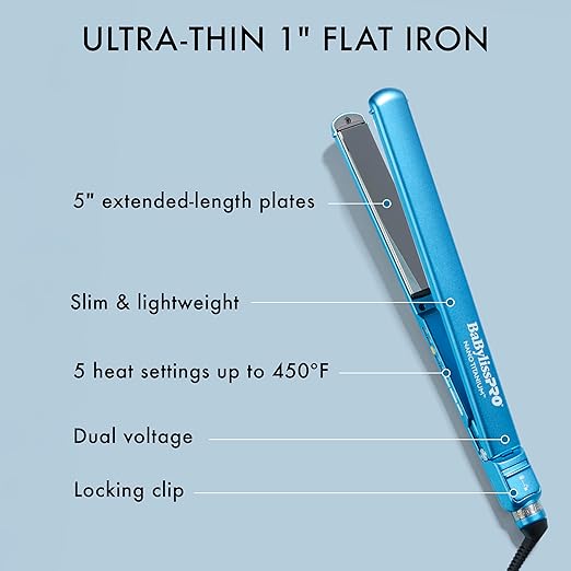 Nano Titanium Digital Ultra-Thin Hair Straightener Professional Flat Iron 5-Inch Extended Plates for Faster Straightening for All Hair Types