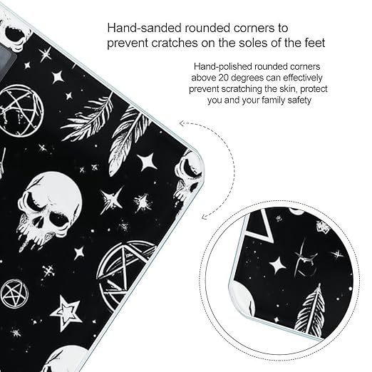 Automatic Switch Digital Bathroom Weighing Scale Smart Scale for Body Weight Goth Raven Crow Skull Moon Star Gothic Witch Magic Spirit Board