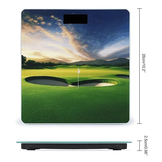 Golf Course Weight ScaleClear LED Display Bathroom Digital Weighing ScaleTempered Glass Digital Bathroom Scale for Body Weight Capacity Up to 400 Lbs