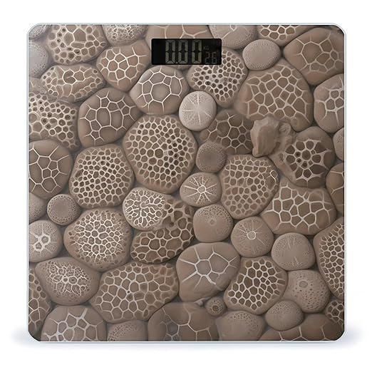 Petoskey Stone Weight ScaleClear LED Display Bathroom Digital Weighing ScaleTempered Glass Digital Bathroom Scale for Body Weight Capacity Up to 400 Lbs