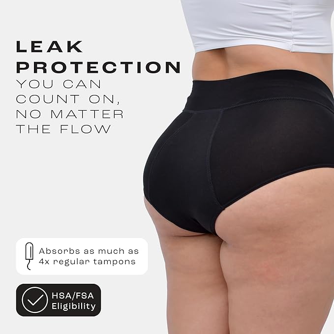 Bambody Absorbent Panties Period Underwear for Women and Teens - All-Day Long - Overnight Protection- Postpartum Leakproof