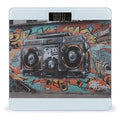 Graffiti Hip Hop Digital Scale for Body Weight Highly Accurate Digital Bathroom Scale Sturdy Tempered Glass Weighing Scales with LCD Display Fashion Body Fat Smart Scales 400lb