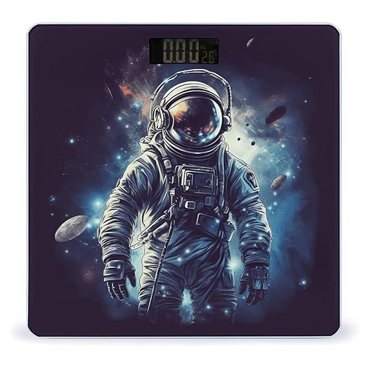 Digital Bathroom Scale for Body Weight Scale with Bright LCD Display High Accuracy Step-On Technology Auto On/Off Space Astronaut Digital Scales 400 Lbs /180kg