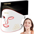 Red Light Therapy for Face 850nm Near Infrared LED Face Mask 4 Light Modes Portable Rechargeable Red Light Therapy Mask Skincare Device for Facial Rejuvenation