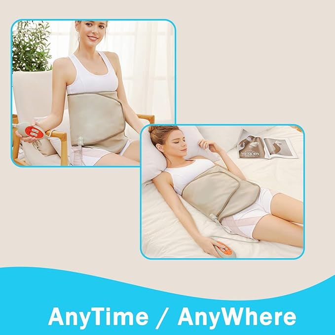 Electric Slimming Belt with Hot Compress360° Full CircleHeating4 Massage Modes Widening Relieve Belly Waist Pain Must Plug in Use Free Measuring Ruler for Women &amp Men