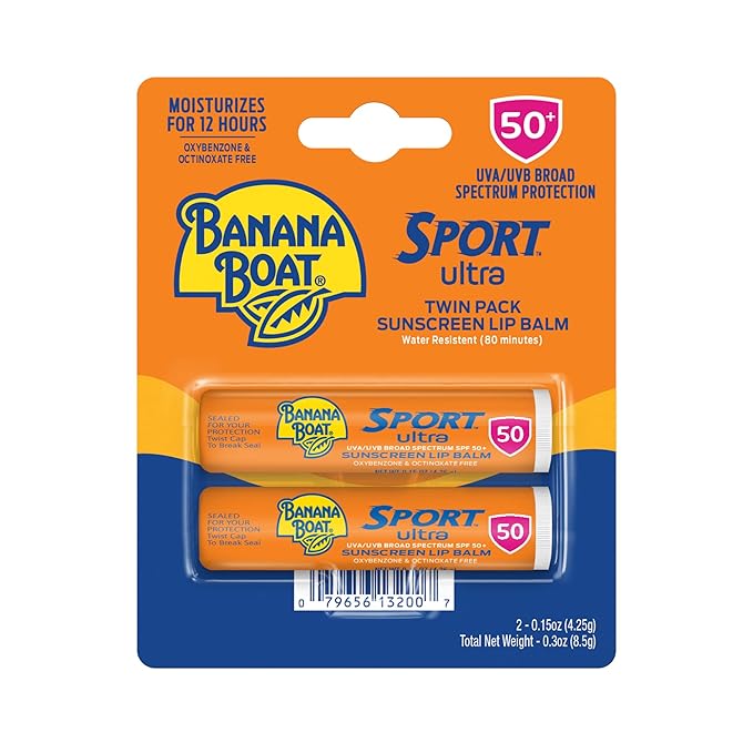 Banana Boat Sport Ultra SPF 100 Sunscreen Lotion Twin Pack &amp SPF 50 Lip Balm 2 Pack