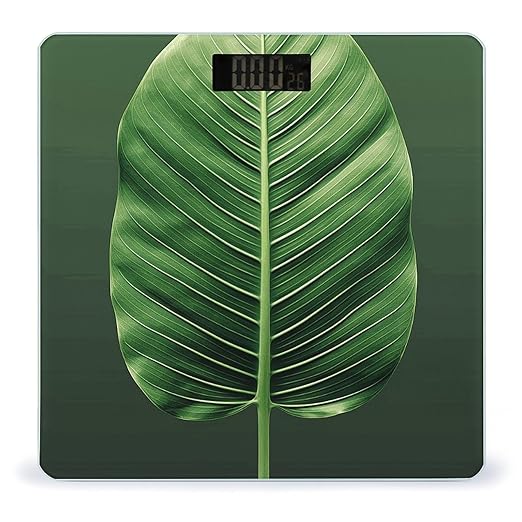 Summer Tropical Leaf Smart Scale for Body Weight Accurate Bathroom Scale with LED Display Digital Weight Scales Weighing Machine High Precision Scales for Bath Home