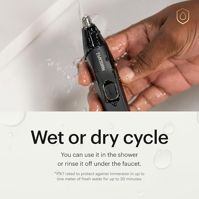 MANSCAPED® The Weed Whacker® 2.0 Electric Nose &amp Ear Hair Trimmer – 7000 RPM Precision Tool with Rechargeable Battery Wet/Dry Easy to Clean Improved Stainless Steel Replaceable Blade