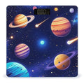 Women's Fashion Automatic Switch Digital Bathroom Weighing Scale Smart Scale Cosmic Universe Stars Planets Blue Galaxy Art