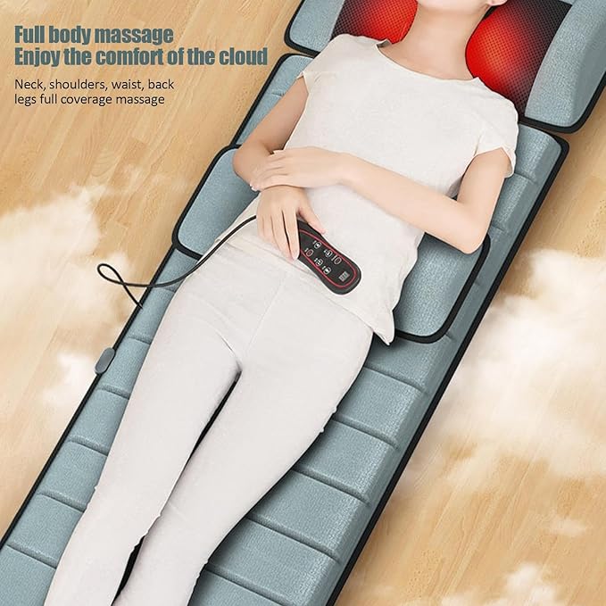 Massage MattressElectric Whole Body Heating Vibrating Mat - Portable Multifunctional Back Massager Tool for Dad Mum Men Women