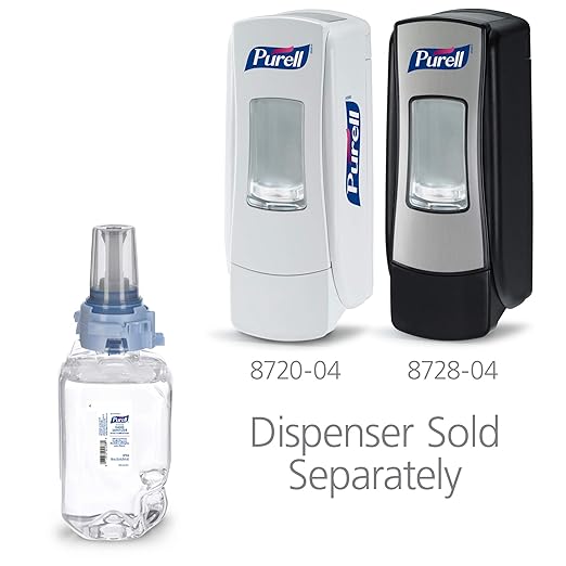 PURELL Advanced Green Certified Instant Hand Sanitizer Foam Fragrance Free 700 mL Foam Hand Sanitizer Refill for PURELL ADX-7 Push-Style Dispenser (Pack of 4) - 8704-04