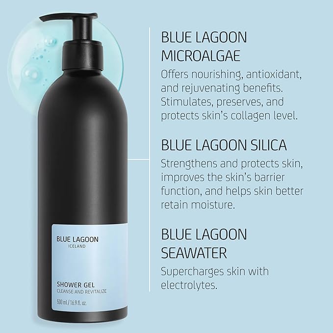 Blue Lagoon Skin Science - Shower Gel - Revitalizing Body Wash - Bioactive Blue Lagoon Seawater - Lightweight Gel Texture - Soft Ethereal Fragrance - Responsibly Sourced Ingredients - 500ML