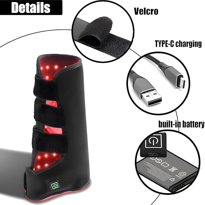 Horse Equine Red Light Therapy Boots Cordless LED Light Therapy Wrap Horse Near Infrared Therapy Device for Muscle and Joint Leg Pain