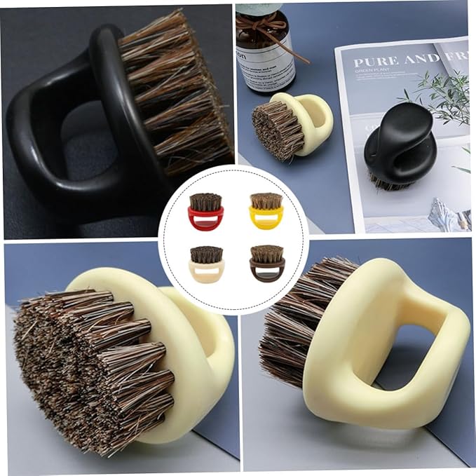 balacoo 8pcs Beard Brush Kit Comb Brush Styling Mustache Portable Handle Horsehair Bristles Soften Skin Ergonomic Design Random Color