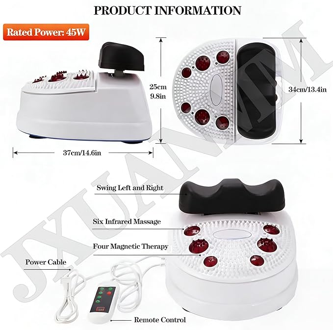 Fitness Blood Chi Machine Swing Foot Massager with Wire Control Passive Aerobic Exerciser for Vitality Swing Shaking Exercise Foot Massager Machine with Comfortable Padded Ankle Cradle