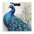 Blue Peacock Scale for Body Weight Safe Rounded Corners Tempered Glass Digital Bathroom Scale LED Display 400lb Capacity Weight Scales with High Precision Sensors
