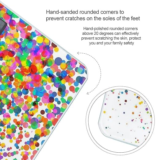 Falling Confetti Scale for Body Weight Digital Bathroom Scale Precision Smart Weighing Scales with Clear LED Display Accurate High Precision Scales Weighing Machine